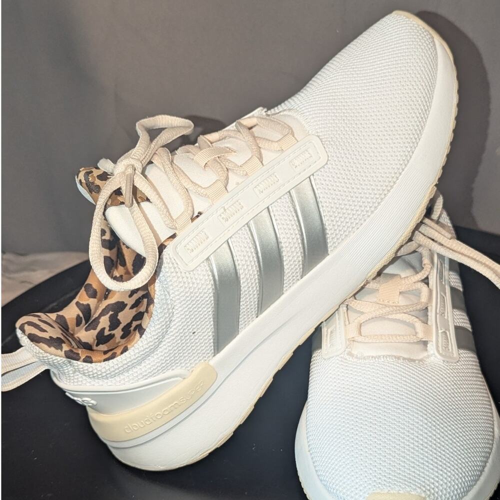 Adidas Shoes Women's 7 White Racer Tr21 Leopard Cheetah Running Trainers
